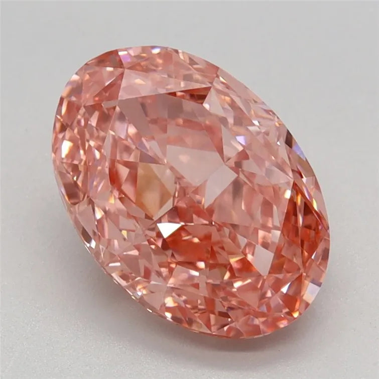 2.16ct Oval Lab Grown Diamond (Colour Fancy Vivid Pink, Clarity VS1, IGI Certified)