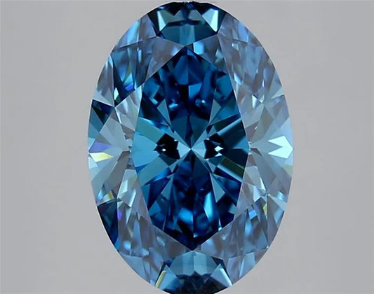2.02ct Oval Lab Grown Diamond (Colour Fancy Vivid Blue, Clarity IF, IGI Certified)