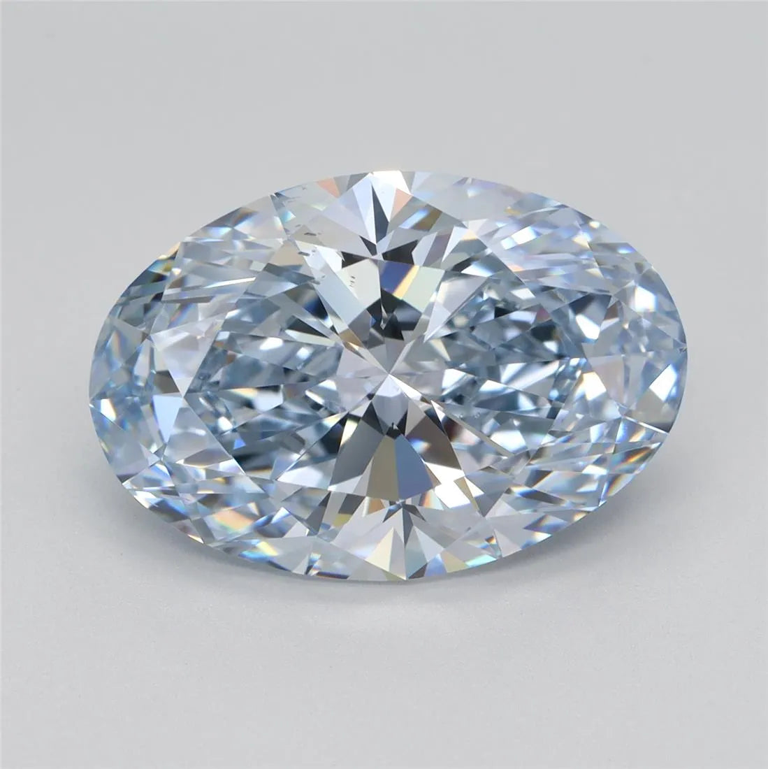 5.06ct Oval Lab Grown Diamond (Colour Fancy Blue, Clarity VS2, Cut GD, IGI Certified)