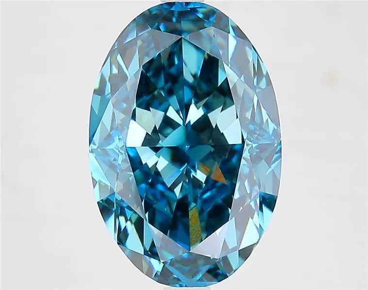 6.05ct Oval Lab Grown Diamond (Colour Fancy Vivid Blue, Clarity VVS2, IGI Certified)