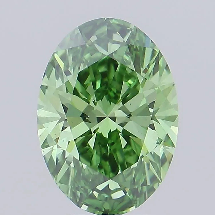 4.00ct Oval Lab Grown Diamond (Colour Fancy Vivid Green, Clarity VS1, IGI Certified)