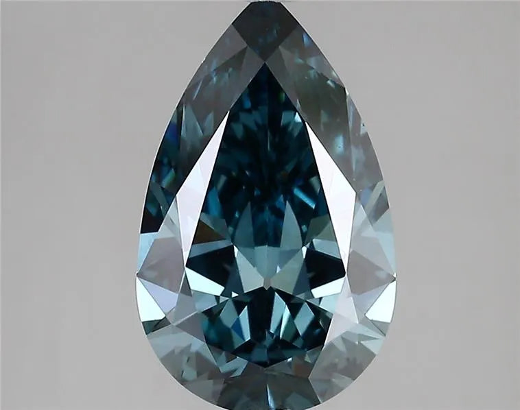 3.04ct Pear Lab Grown Diamond (Colour Fancy Vivid Blue, Clarity VS1, IGI Certified)