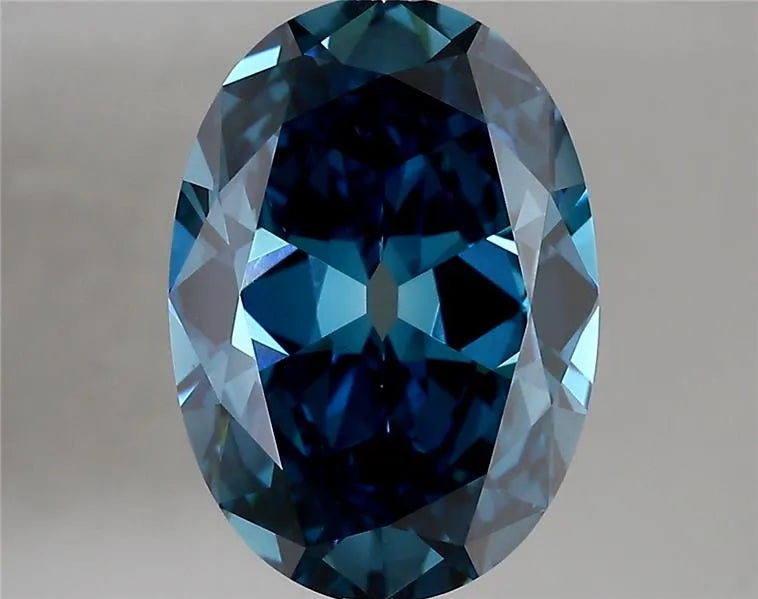 4.25ct Oval Lab Grown Diamond (Colour Fancy Vivid Blue, Clarity VS1, IGI Certified)