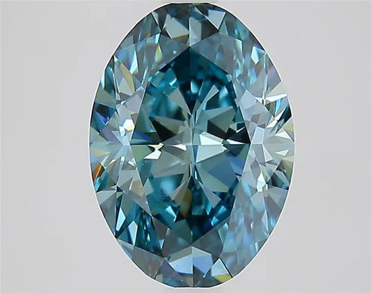 2.50ct Oval Lab Grown Diamond (Colour Fancy Vivid Blue, Clarity VVS2, IGI Certified)