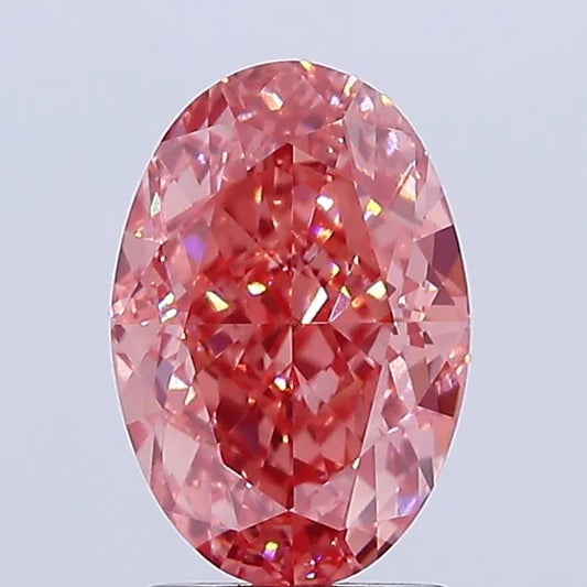 2.52ct Oval Lab Grown Diamond (Colour Fancy Vivid Pink, Clarity VS1, IGI Certified)