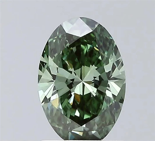 1.26ct Oval Lab Grown Diamond (Colour Fancy Vivid Green, Clarity VS1, IGI Certified)