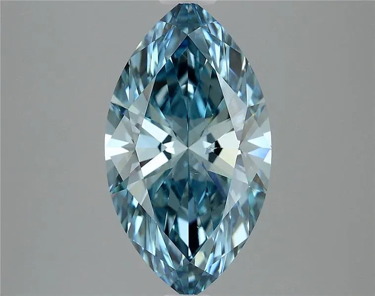 3.22ct Marquise Lab Grown Diamond (Colour Fancy Vivid Blue, Clarity VS1, IGI Certified)