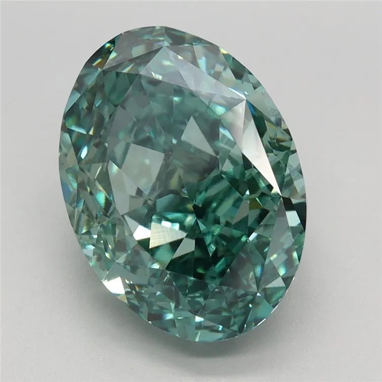 5.06ct Oval Lab Grown Diamond (Colour Fancy Vivid Green, Clarity VS1, IGI Certified)