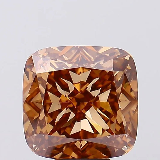 8.41ct Cushion brilliant Lab Grown Diamond (Colour Fancy Pinkish Brown, Clarity VS1, IGI Certified)