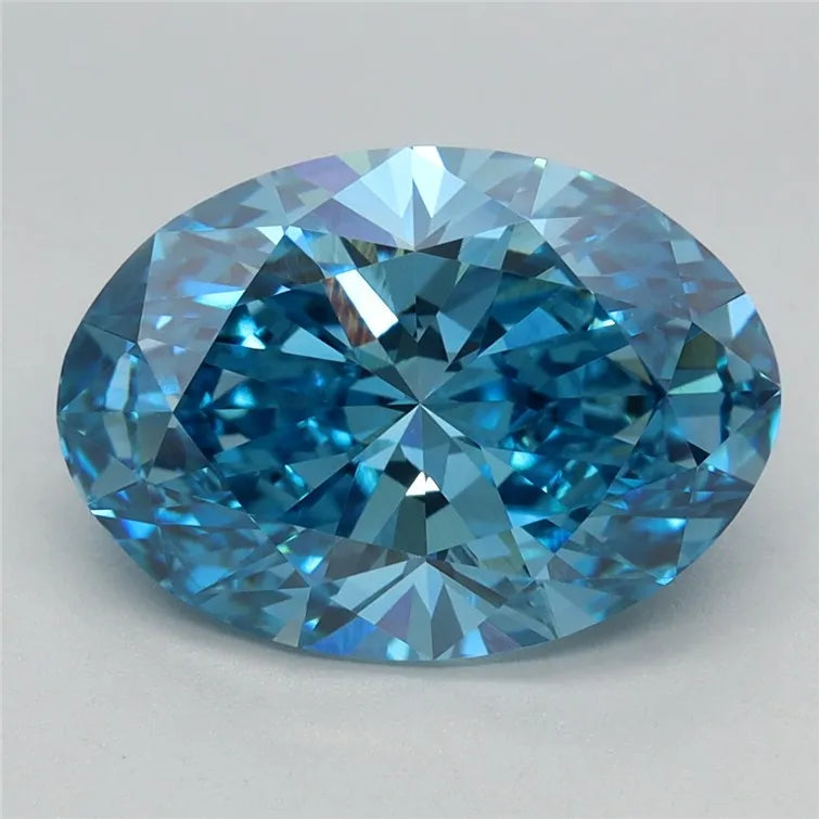 3.07ct Oval Lab Grown Diamond (Colour Fancy Vivid Blue, Clarity VVS2, IGI Certified)