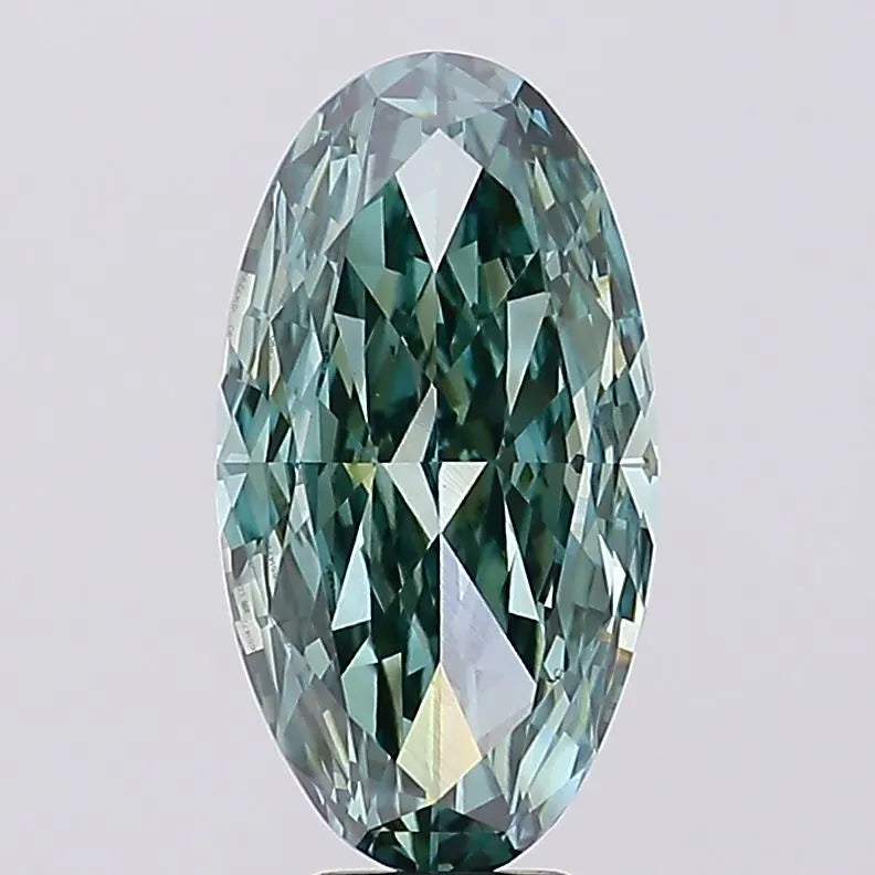 7.11ct Oval Lab Grown Diamond (Colour Fancy Vivid Green, Clarity VS1, IGI Certified)