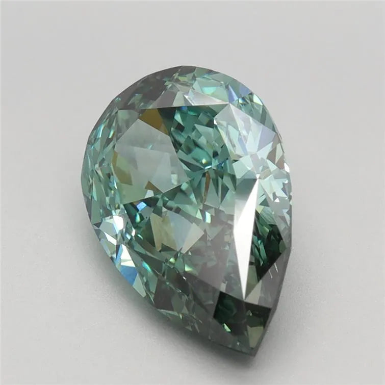 3.31ct Pear Lab Grown Diamond (Colour Fancy Vivid Green, Clarity VS1, IGI Certified)