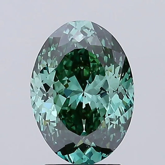 2.53ct Oval Lab Grown Diamond (Colour Fancy Vivid Green, Clarity VS1, IGI Certified)