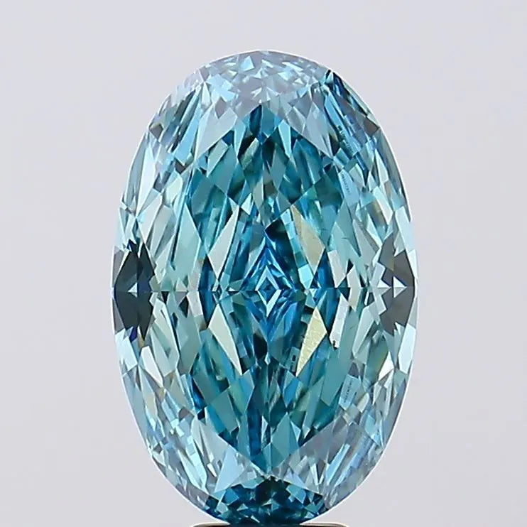 8.04ct Oval Lab Grown Diamond (Colour Fancy Vivid Blue, Clarity VS1, IGI Certified)