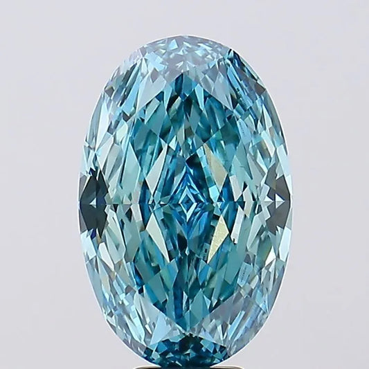 8.04ct Oval Lab Grown Diamond (Colour Fancy Vivid Blue, Clarity VS1, IGI Certified)