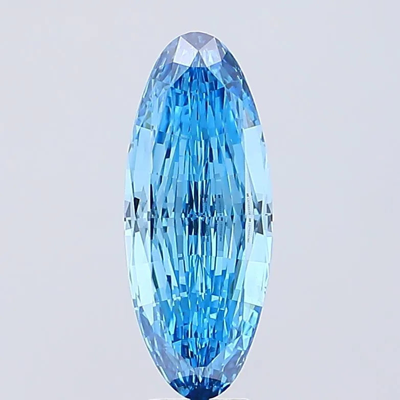 5.10ct Oval Lab Grown Diamond (Colour Fancy Vivid Blue, Clarity VVS2, IGI Certified)