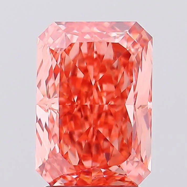 3.00ct Radiant Lab Grown Diamond (Colour Fancy Vivid Orangey Pink, Clarity VS1, IGI Certified)