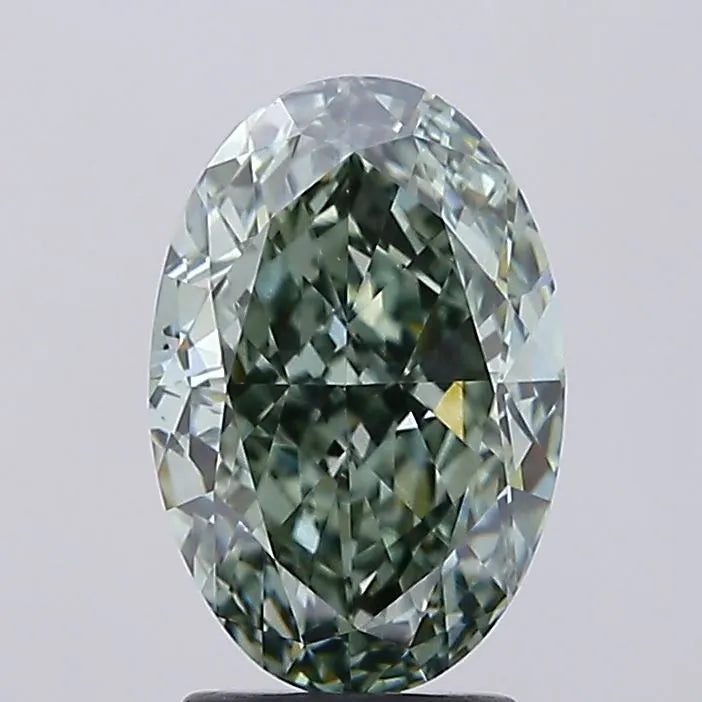3.39ct Oval Lab Grown Diamond (Colour Fancy Intense Green, Clarity VS1, IGI Certified)