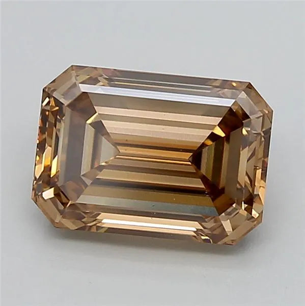 3.49ct Emerald Lab Grown Diamond (Colour Fancy Light Brown, Clarity VVS2, IGI Certified)