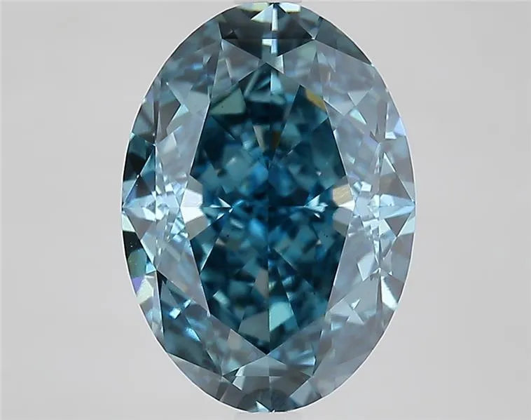 5.20ct Oval Lab Grown Diamond (Colour Fancy Vivid Blue, Clarity VS1, IGI Certified)