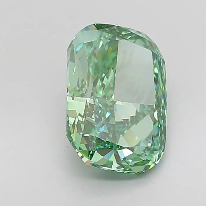 4.01ct Cushion modified Lab Grown Diamond (Colour Fancy Vivid Green, Clarity VS1, IGI Certified)