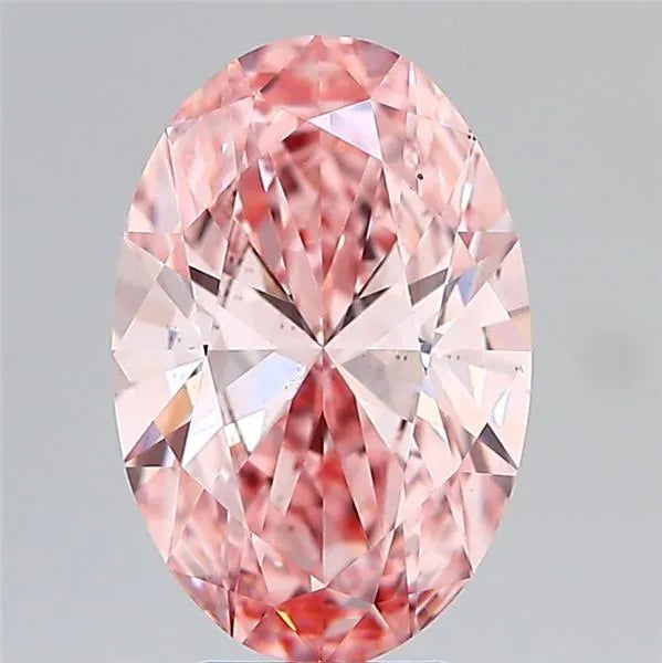 4.01ct Oval Lab Grown Diamond (Colour Fancy Vivid Pink, Clarity VS2, IGI Certified)