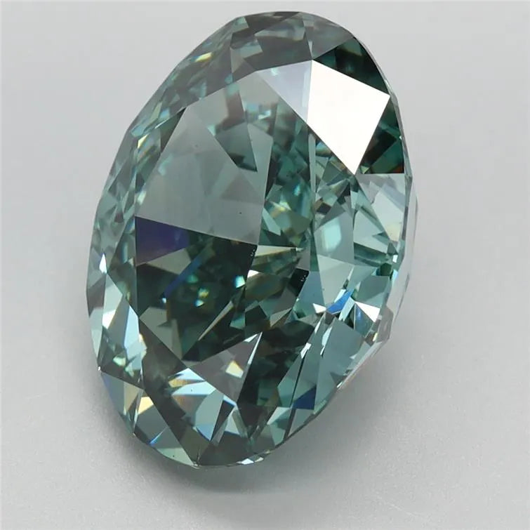 5.53ct Oval Lab Grown Diamond (Colour Fancy Vivid Green, Clarity VS1, IGI Certified)