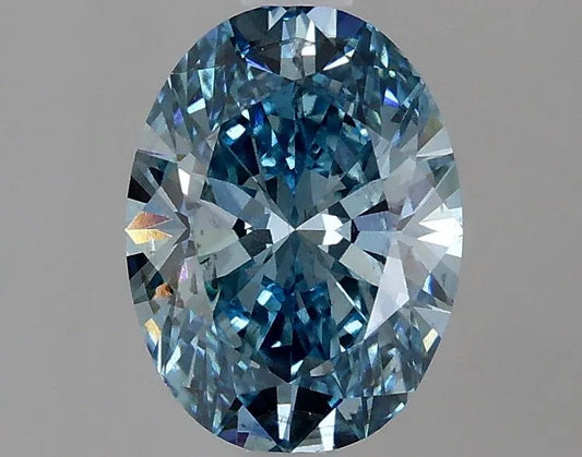 1.48ct Oval Lab Grown Diamond (Colour Fancy Vivid Blue, Clarity SI1, IGI Certified)