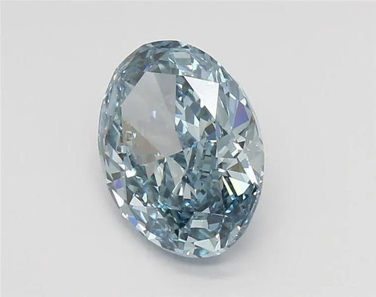 2.59ct Oval Lab Grown Diamond (Colour Fancy Vivid Blue, Clarity VVS2, IGI Certified)