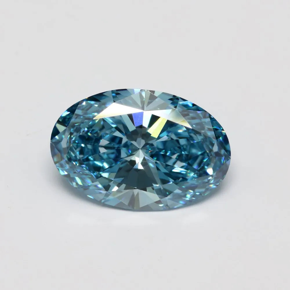 7.04ct Oval Lab Grown Diamond (Colour Fancy Vivid Blue, Clarity VS1, IGI Certified)