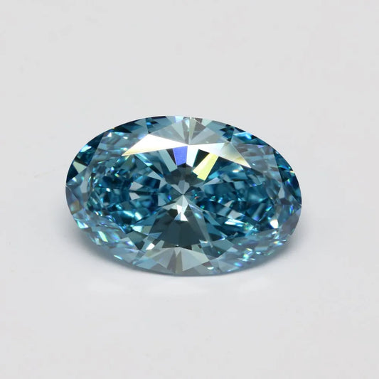 7.04ct Oval Lab Grown Diamond (Colour Fancy Vivid Blue, Clarity VS1, IGI Certified)