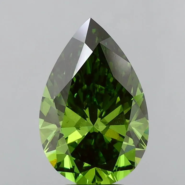 5.02ct Pear Lab Grown Diamond (Colour Fancy Vivid Green, Clarity VS1, IGI Certified)