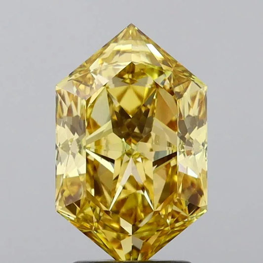 3.00ct Hexagonal Lab Grown Diamond (Colour Fancy Vivid Yellow, Clarity VS1, IGI Certified)