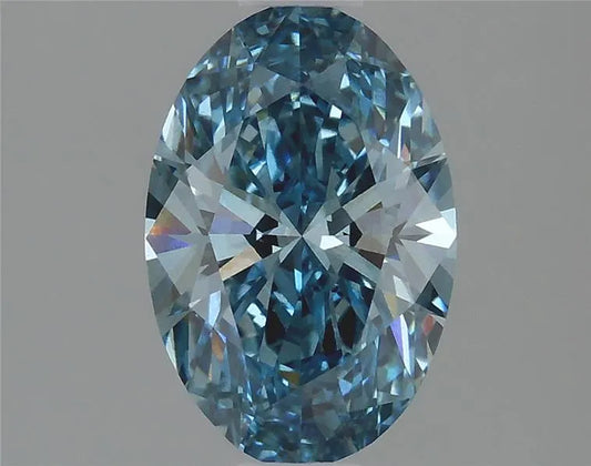 1.32ct Oval Lab Grown Diamond (Colour Fancy Vivid Blue, Clarity SI1, IGI Certified)