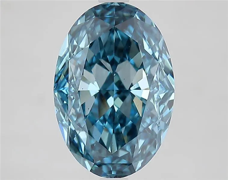 4.44ct Oval Lab Grown Diamond (Colour Fancy Vivid Blue, Clarity VS1, IGI Certified)