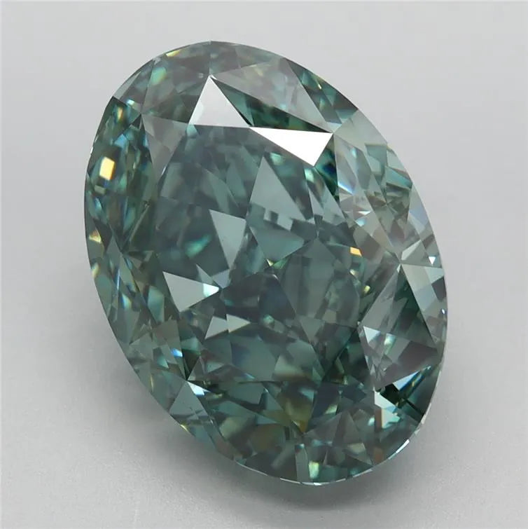 6.63ct Oval Lab Grown Diamond (Colour Fancy Vivid Green, Clarity VS1, IGI Certified)