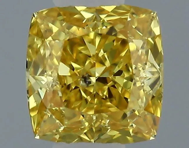 0.16ct Cushion brilliant Natural Diamond (Colour Fancy Vivid Orangey Yellow, Clarity I1, GIA Certified)