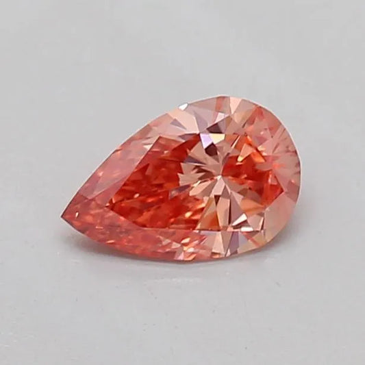 0.22ct Pear Lab Grown Diamond (Colour Fancy Vivid Brownish Orange, Clarity VVS2, IGI Certified)