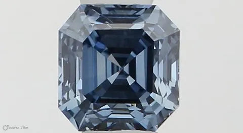 0.30ct Square emerald Lab Grown Diamond (Colour Fancy Vivid Blue, Clarity VVS1, Cut GD, IGI Certified)