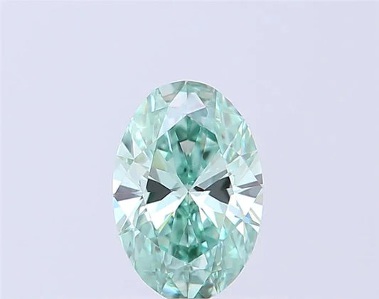 0.53ct Oval Lab Grown Diamond (Colour Fancy Vivid Green, Clarity VVS2, IGI Certified)