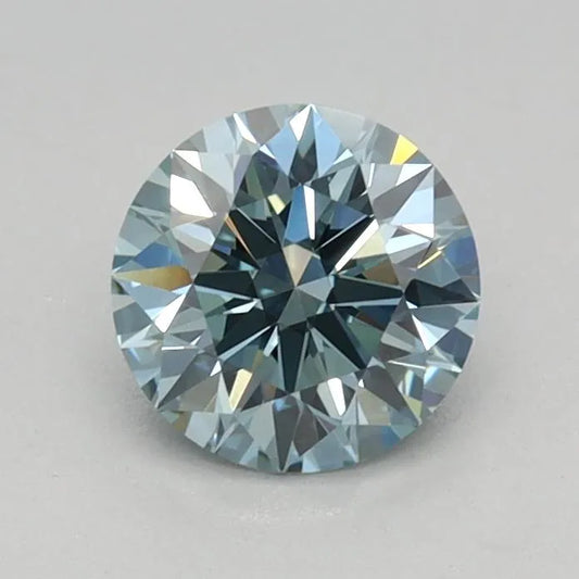 0.53ct Round Lab Grown Diamond (Colour Fancy Vivid Blue, Clarity VVS1, Cut ID, IGI Certified)