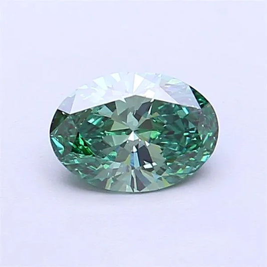 0.59ct Oval Lab Grown Diamond (Colour Fancy Vivid Green, Clarity VS1, IGI Certified)
