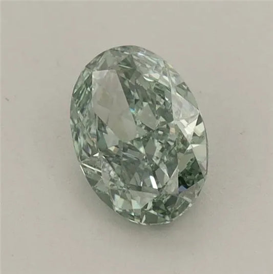 0.66ct Oval Lab Grown Diamond (Colour Fancy Vivid Green, Clarity VVS2, Cut VG, IGI Certified)