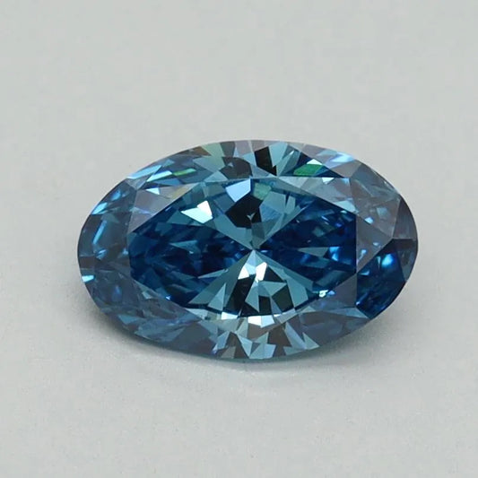 0.70ct Oval Lab Grown Diamond (Colour Fancy Vivid Blue, Clarity VS1, IGI Certified)