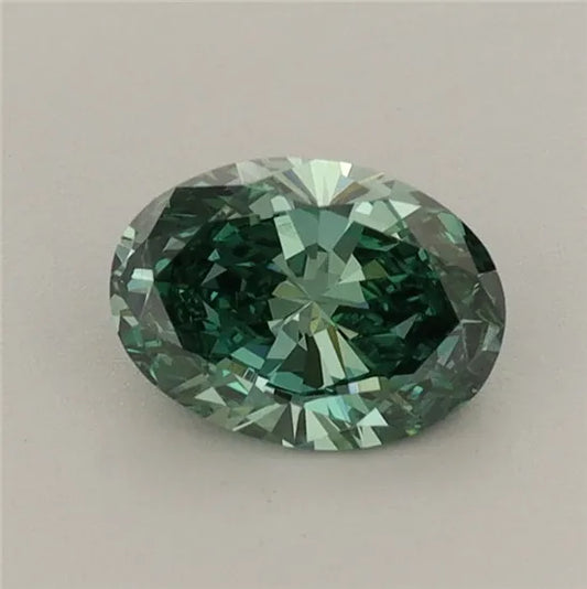 0.70ct Oval Lab Grown Diamond (Colour Fancy Vivid Green, Clarity VS1, IGI Certified)