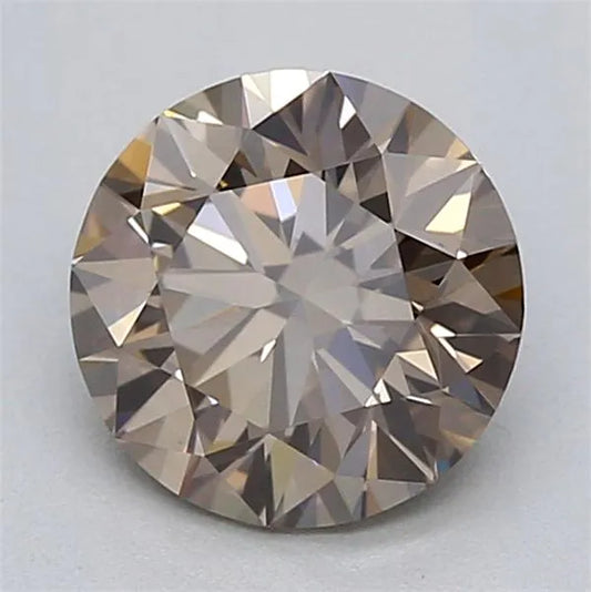 0.71ct Round Lab Grown Diamond (Colour Fancy Brown, Clarity VVS2, Cut ID, IGI Certified)