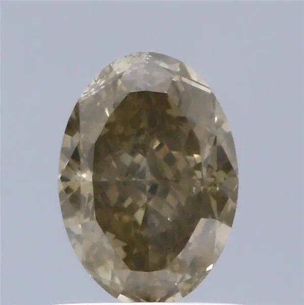 0.93ct Oval Natural Diamond (Colour Fancy Dark Yellowish Brown, Clarity I1, GIA Certified)
