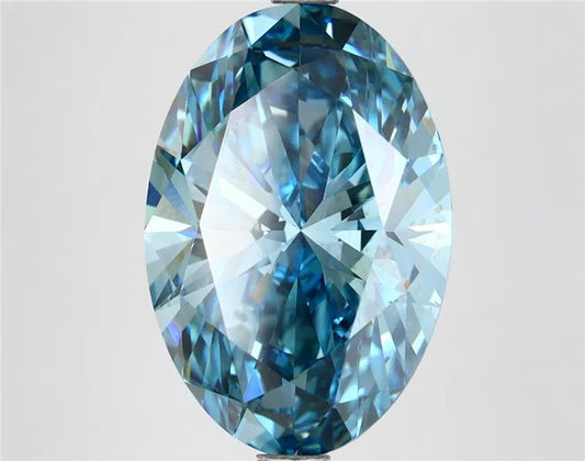 5.18ct Oval Lab Grown Diamond (Colour Fancy Vivid Blue, Clarity VVS2, Cut GD, IGI Certified)