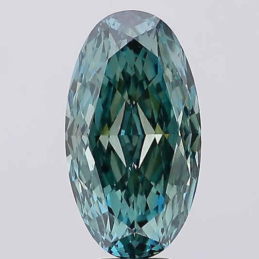 9.10ct Oval Lab Grown Diamond (Colour Fancy Vivid Green, Clarity VVS2, IGI Certified)