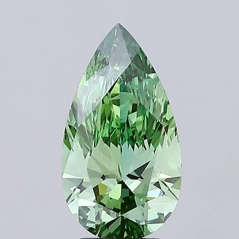 3.50ct Pear Lab Grown Diamond (Colour Fancy Vivid Green, Clarity VS1, IGI Certified)